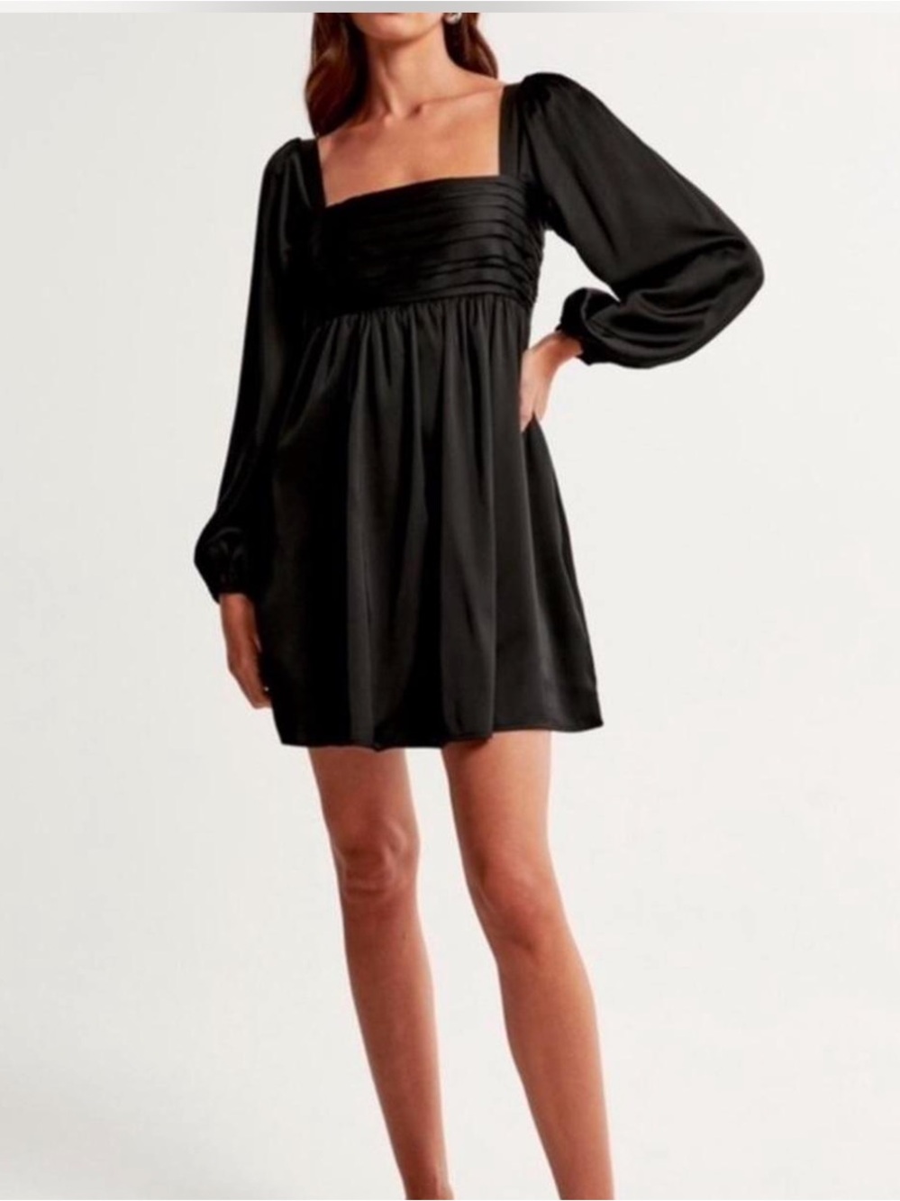 Abercrombie & Fitch Emerson satin babydoll mini dress - Picture 1 of 8